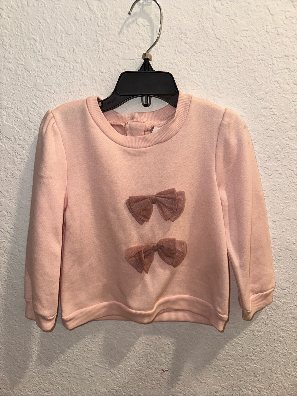 Marshalls Light Pink Bow-Accent Girls Sweatshirt